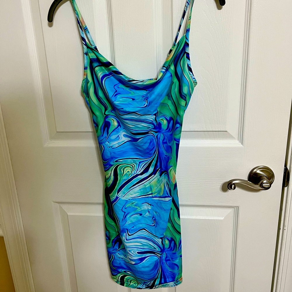 Marble Bodycon Mini Dress